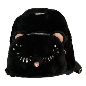 Betsey Johnson Faux Fur Cat Backpack